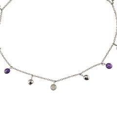 Tiffany & Co. Sterling Silver Amethyst and Moonstone Necklace #24658