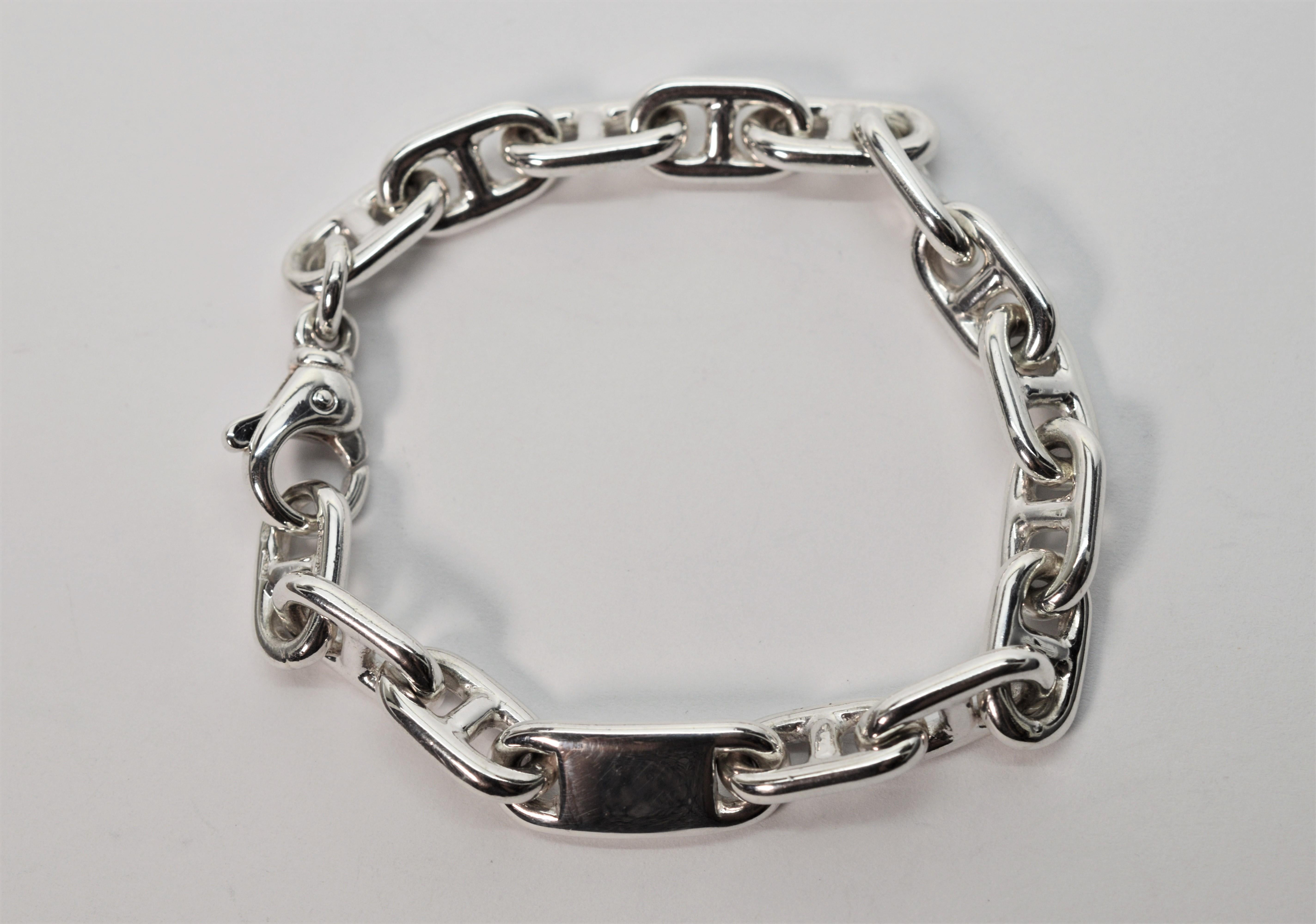 Tiffany & Co. Sterling Silver Anchor Chain Bracelet w ID Placket 3