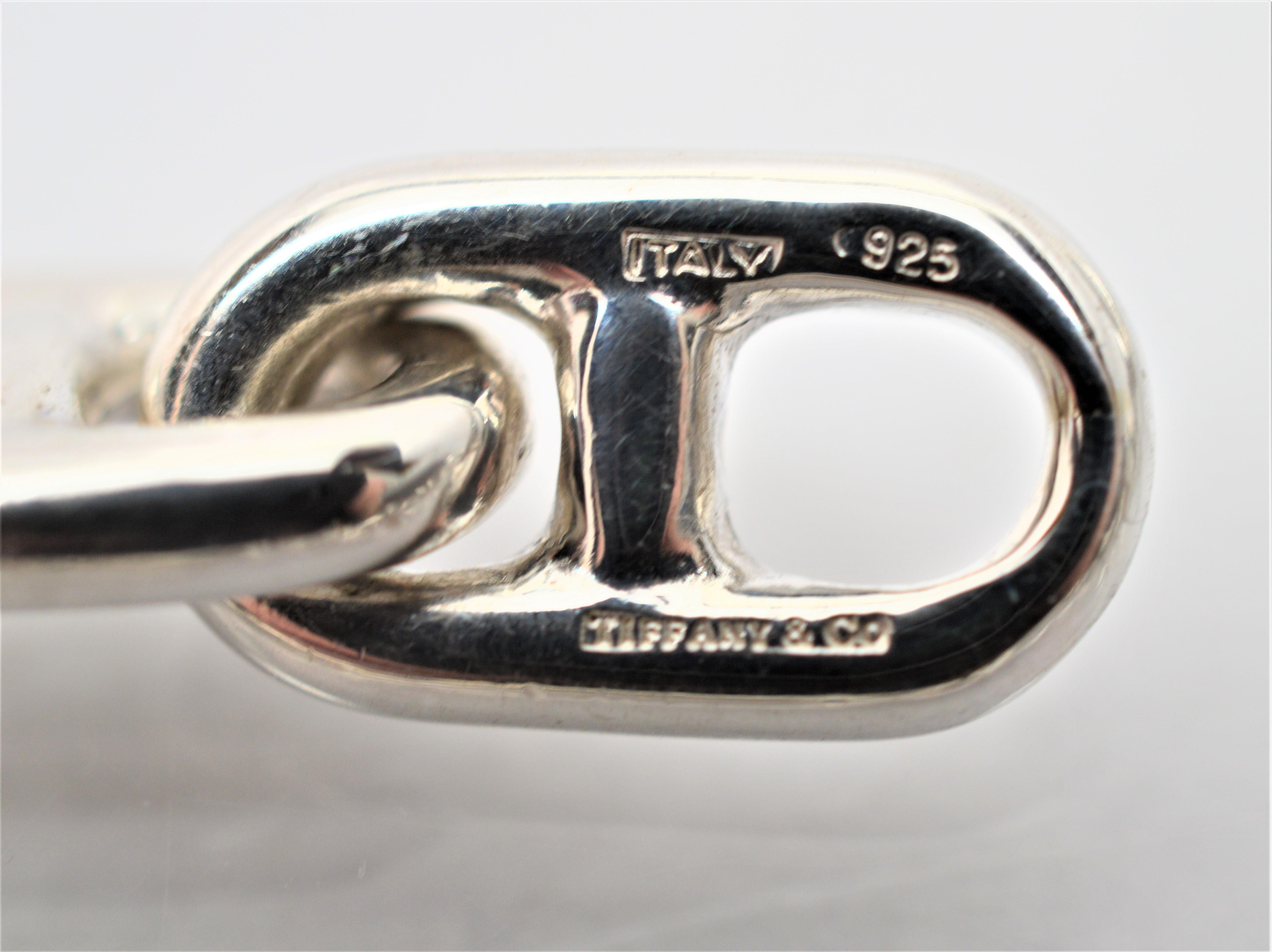 Women's or Men's Tiffany & Co. Sterling Silver Anchor Chain Bracelet w ID Placket