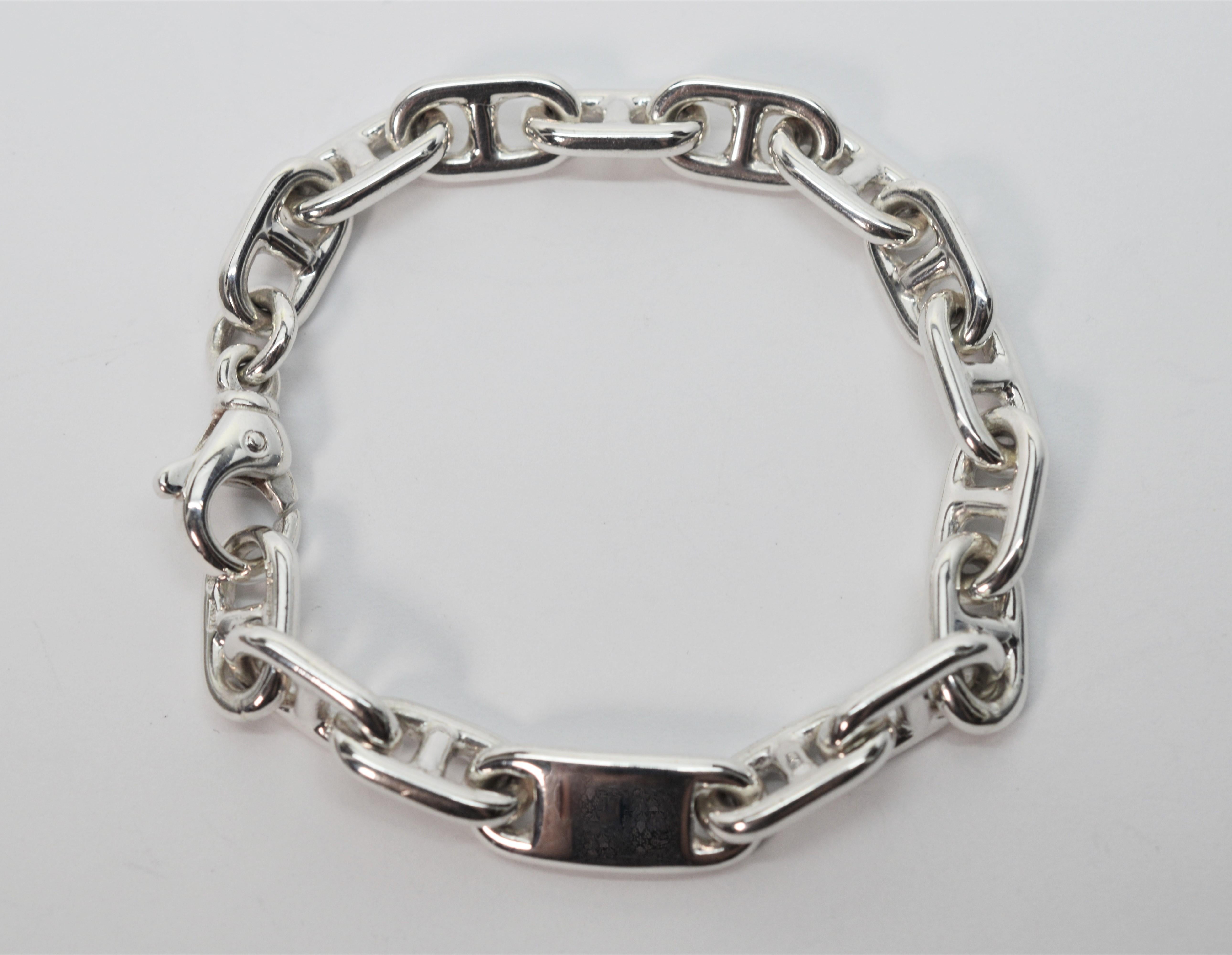 Tiffany & Co. Sterling Silver Anchor Chain Bracelet w ID Placket 1