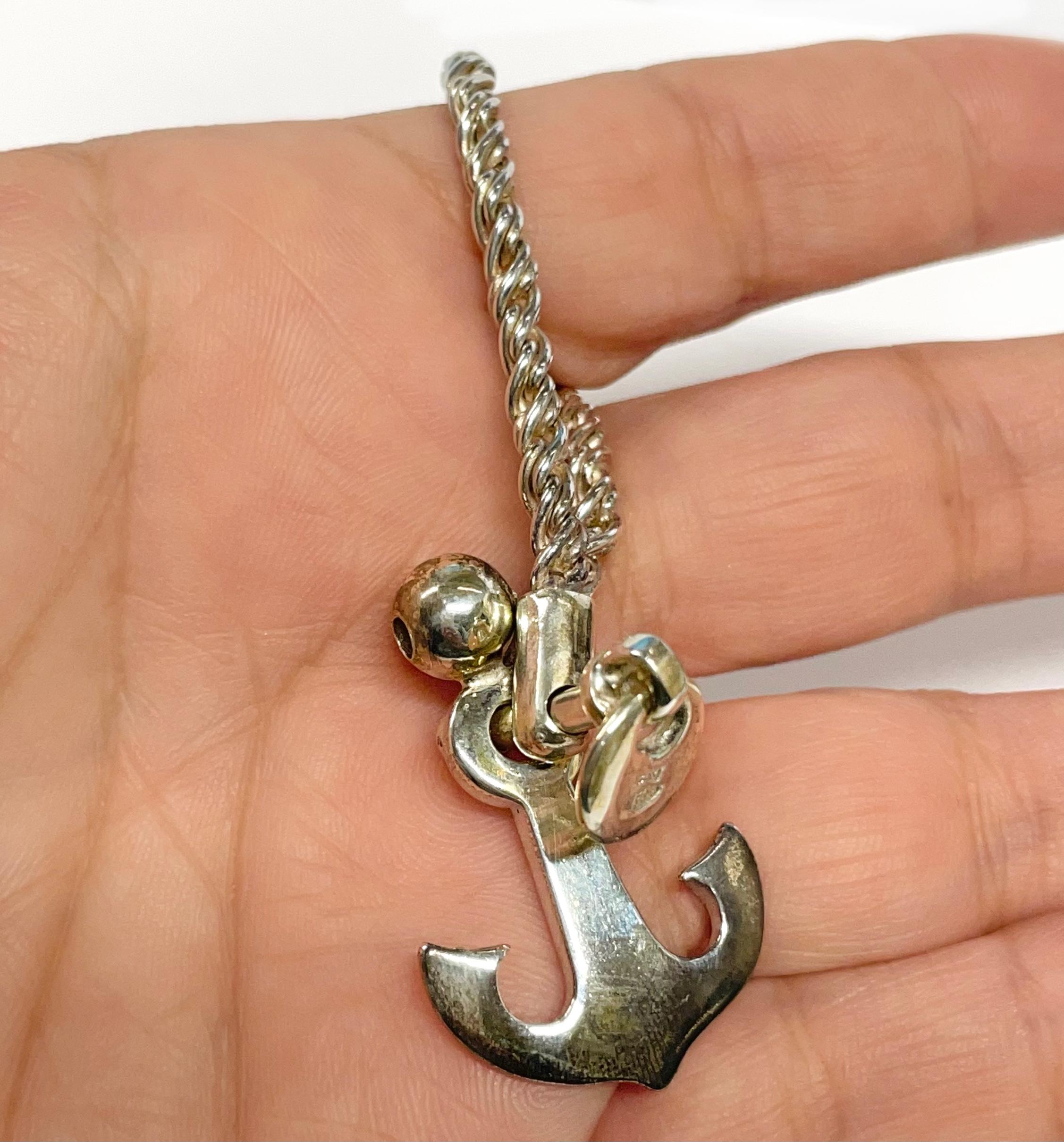 Contemporary Tiffany & Co. Sterling Silver Anchor Keychain