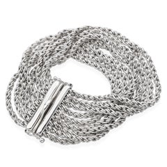 Tiffany & Co Sterling Silver and 14k Clasp Cable Rope Link Bracelet