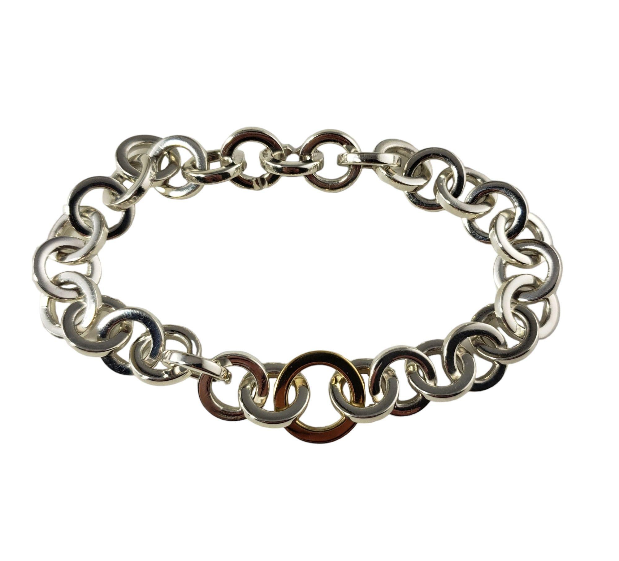Tiffany & Co. Sterling Silver and 18 Karat Yellow Gold Circle Link Bracelet In Good Condition In Washington Depot, CT