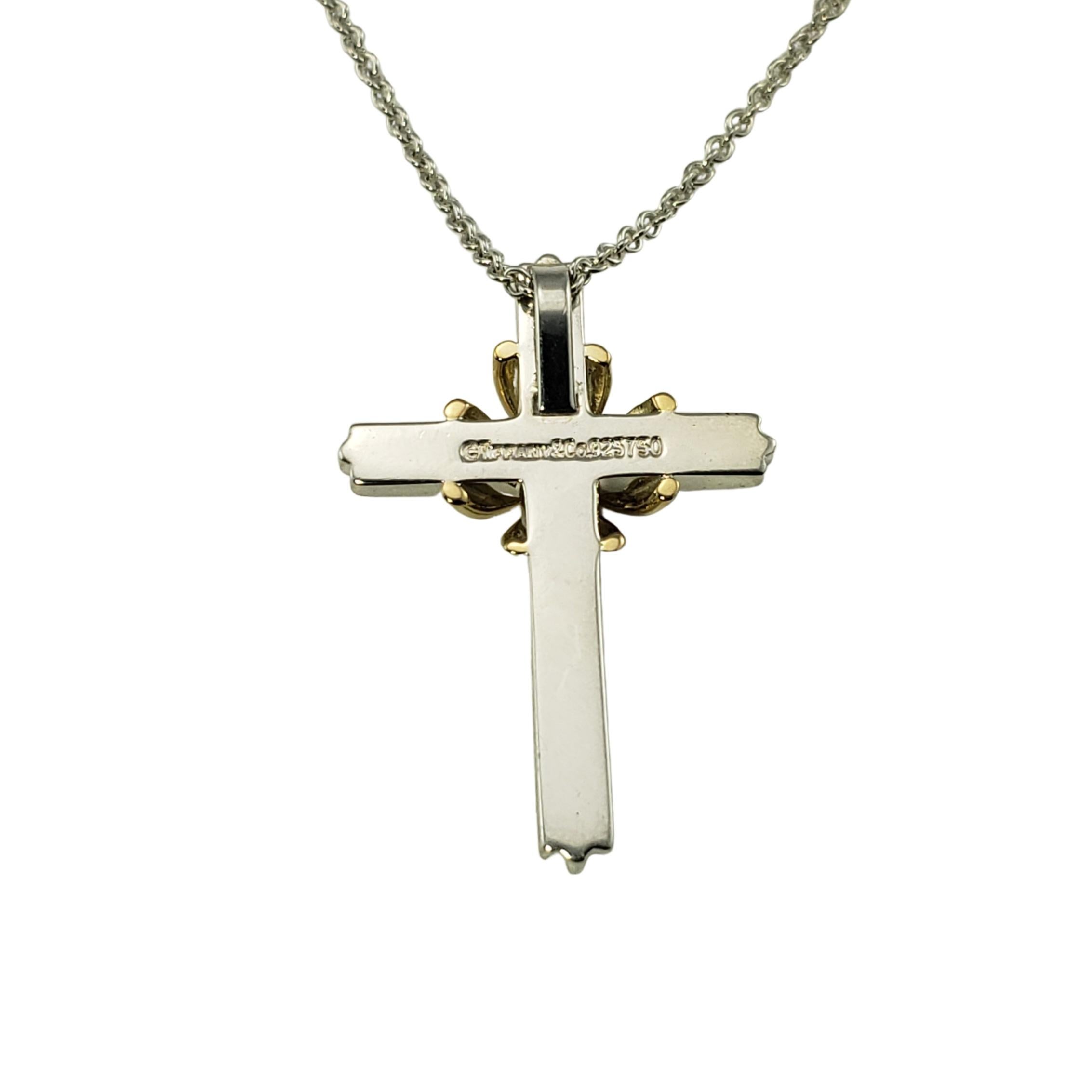 Tiffany & Co. Sterling Silver and 18 Karat Yellow Gold Cross Pendant Necklace 1
