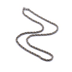 Tiffany & Co. Sterling Silver and 18 Karat Yellow Gold Rope Chain