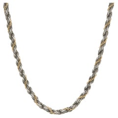 Tiffany & Co. Sterling Silver and 18 Karat Yellow Gold Rope Chain