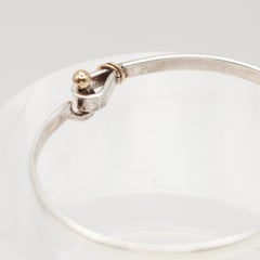 Tiffany & Co Sterling Silver and 18K Gold Hook Bangle Bracelet