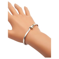 Tiffany & Co Sterling Silver and 18K Gold Hook Bangle Bracelet
