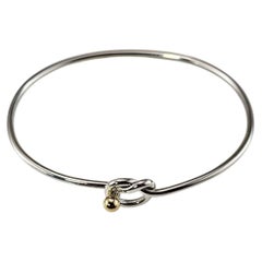 Tiffany & Co. Sterling Silver and 18K Gold Love Knot Bangle Bracelet #25410