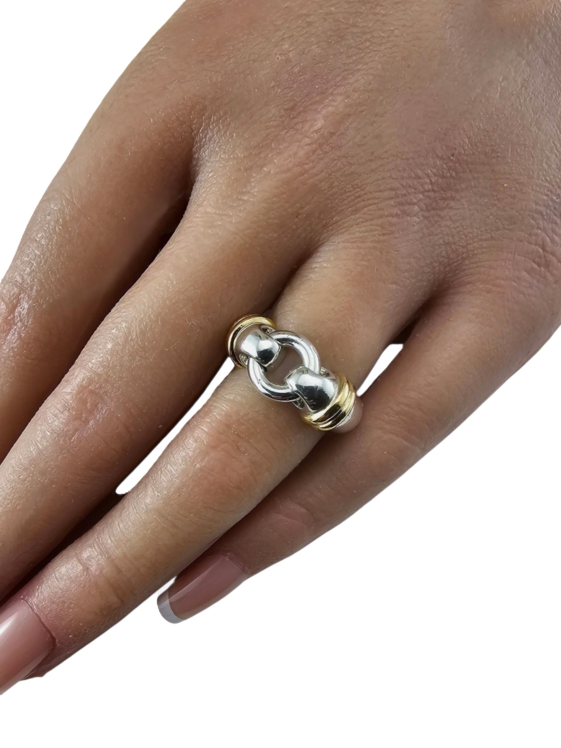 Tiffany & Co. Anello con fibbia in argento e oro giallo 18 carati misura 5,75 #23873 in vendita 2