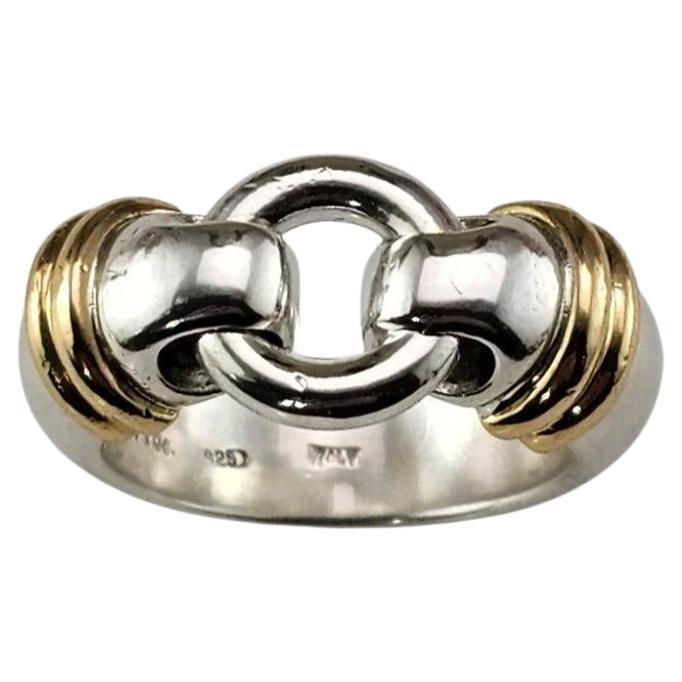 Tiffany 
Co. Anello con fibbia in argento e oro giallo 18 carati misura 5,75 #23873