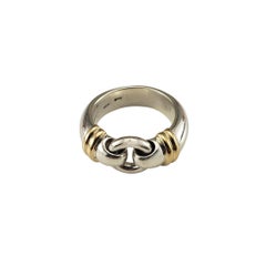 Tiffany & Co. Sterling Silver and 18K Yellow Gold Buckle Ring Size 7.75 #22979