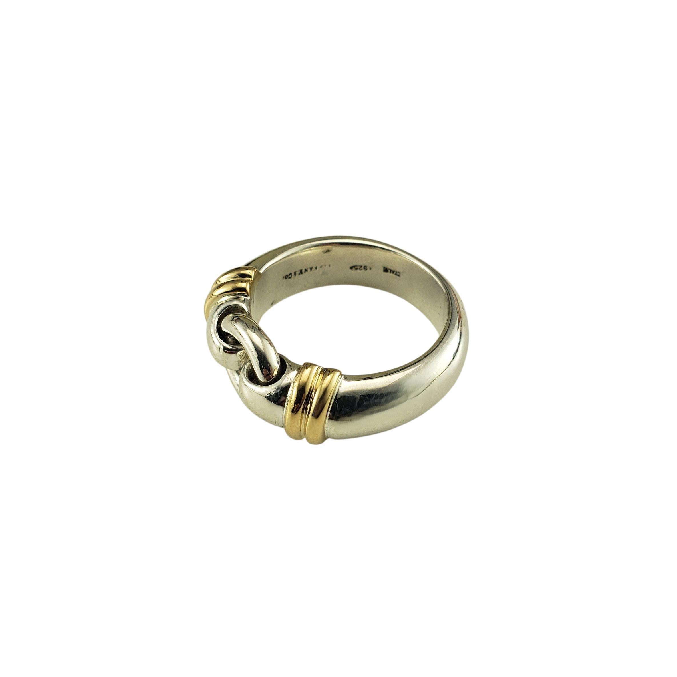 Donna Tiffany & Co. Anello con fibbia in argento e oro giallo 18 carati misura 7,75 #22979 in vendita