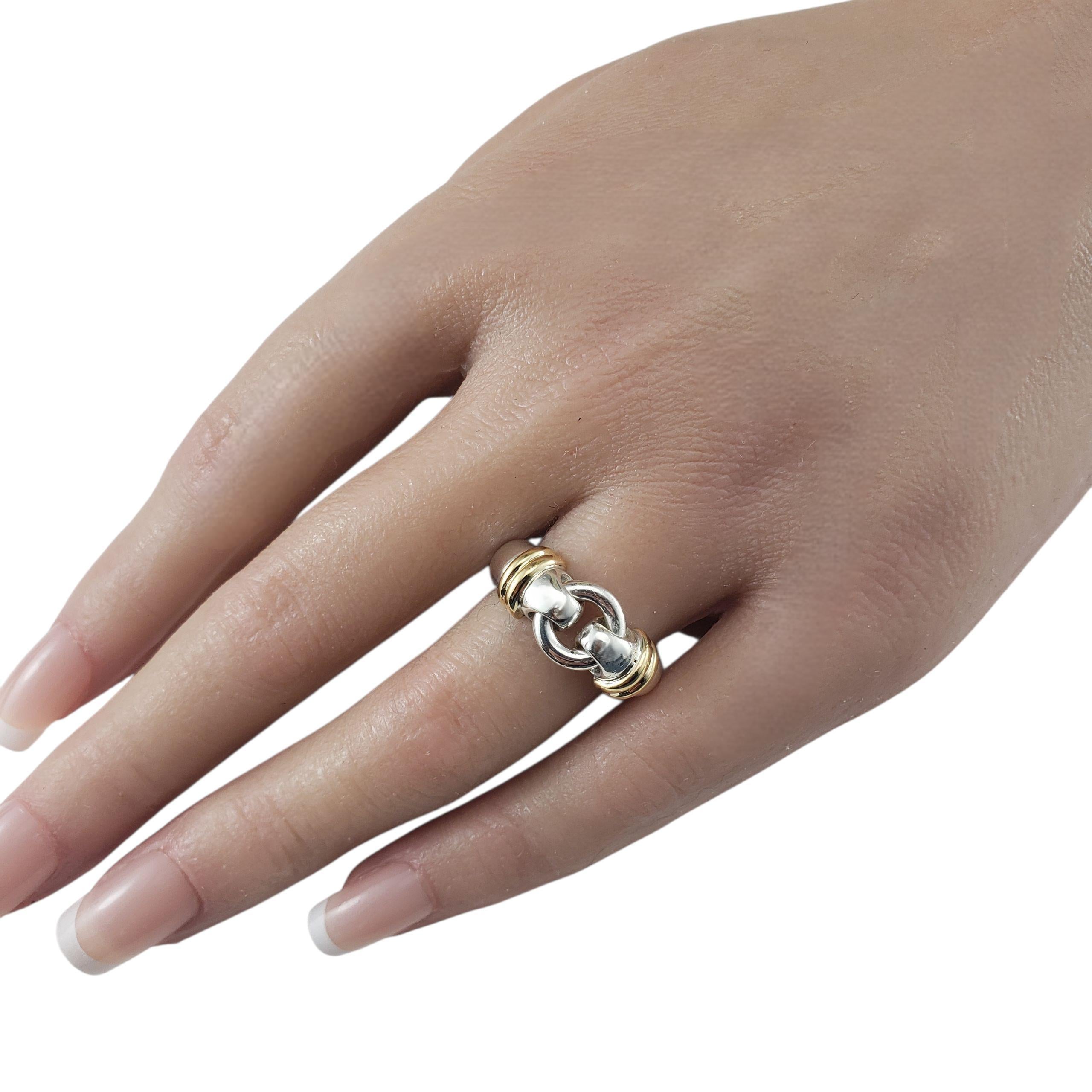 Tiffany & Co. Anello con fibbia in argento e oro giallo 18 carati misura 7,75 #22979 in vendita 2