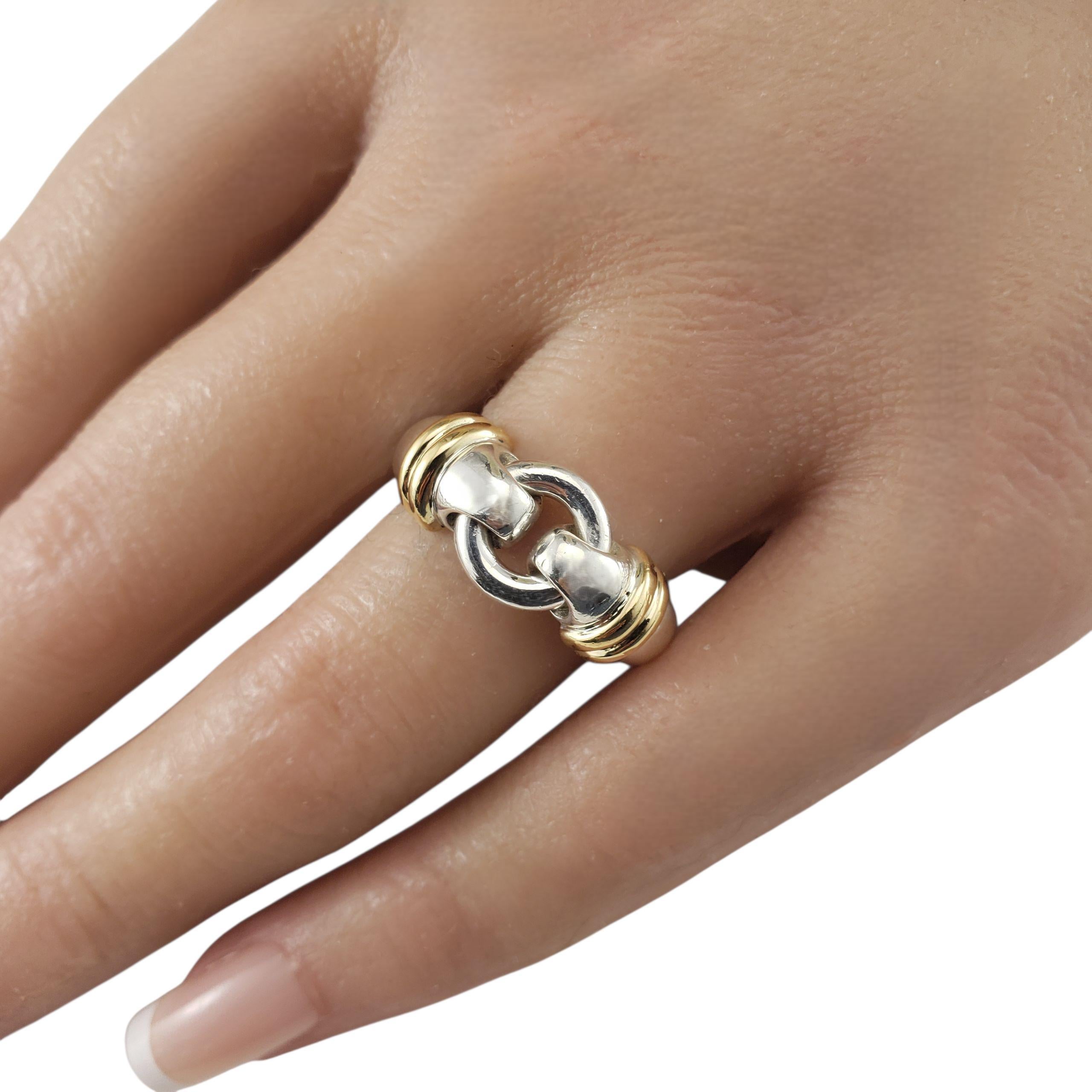 Tiffany & Co. Anello con fibbia in argento e oro giallo 18 carati misura 7,75 #22979 in vendita 3