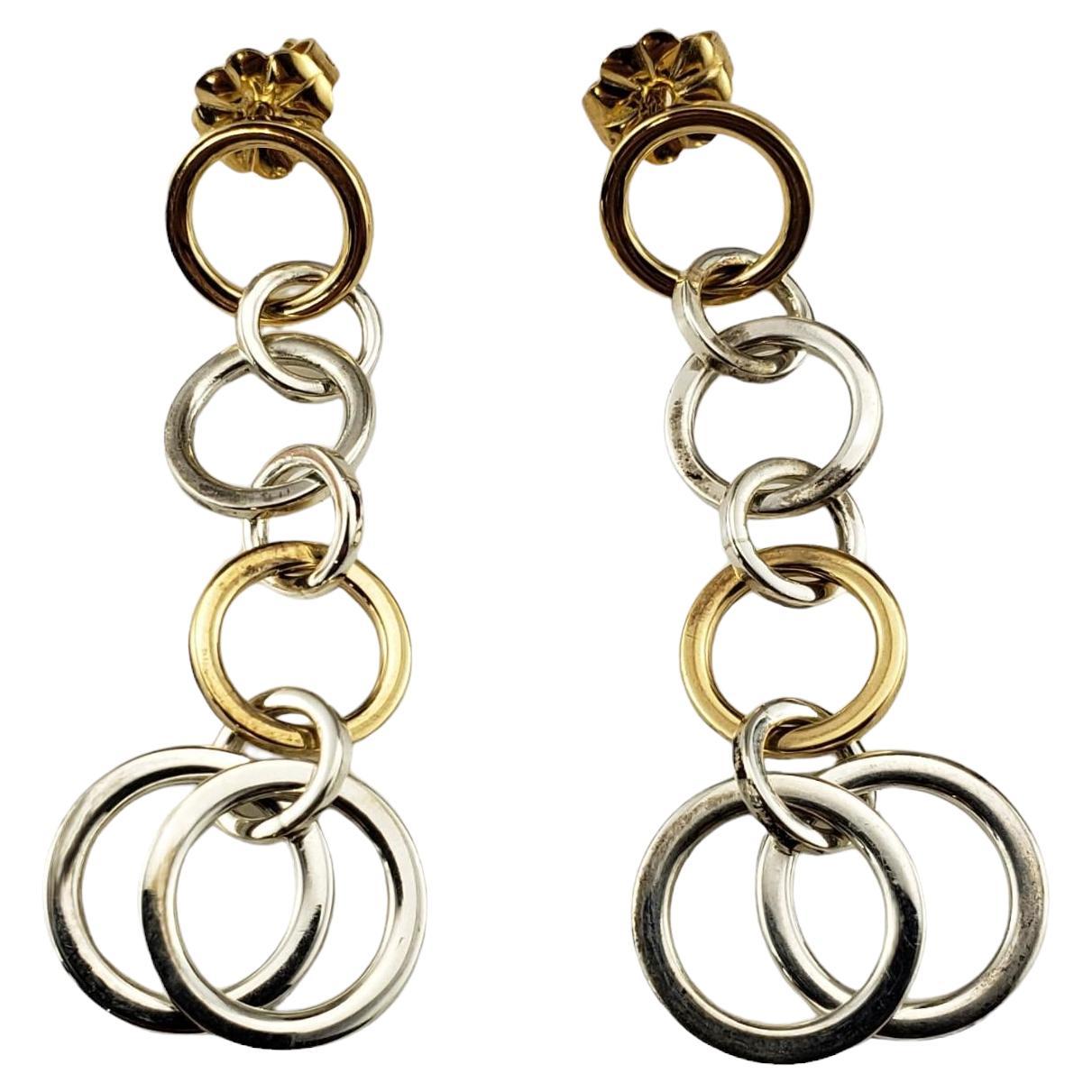 Tiffany & Co. Sterling Silver and 18K Yellow Gold Circle Dangle Earrings #17453