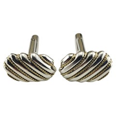 Tiffany & Co. Sterling Silver and 18K Yellow Gold Cufflinks #18918