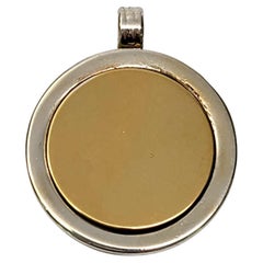 Tiffany & Co Sterling Silver and 18K Yellow Gold Disc Pendant