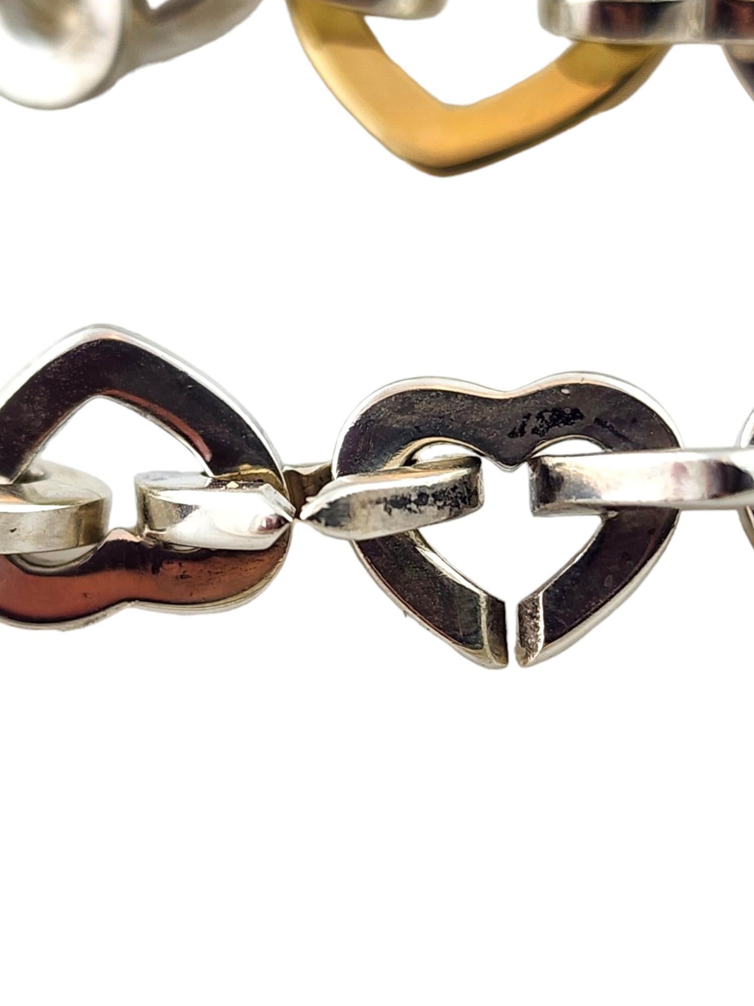 Tiffany & Co Sterling Silver and 18K Yellow Gold Heart Link Bracelet #18290 1