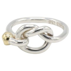 Retro Tiffany & Co. Sterling Silver and 18K Yellow Gold Love Knot Ring