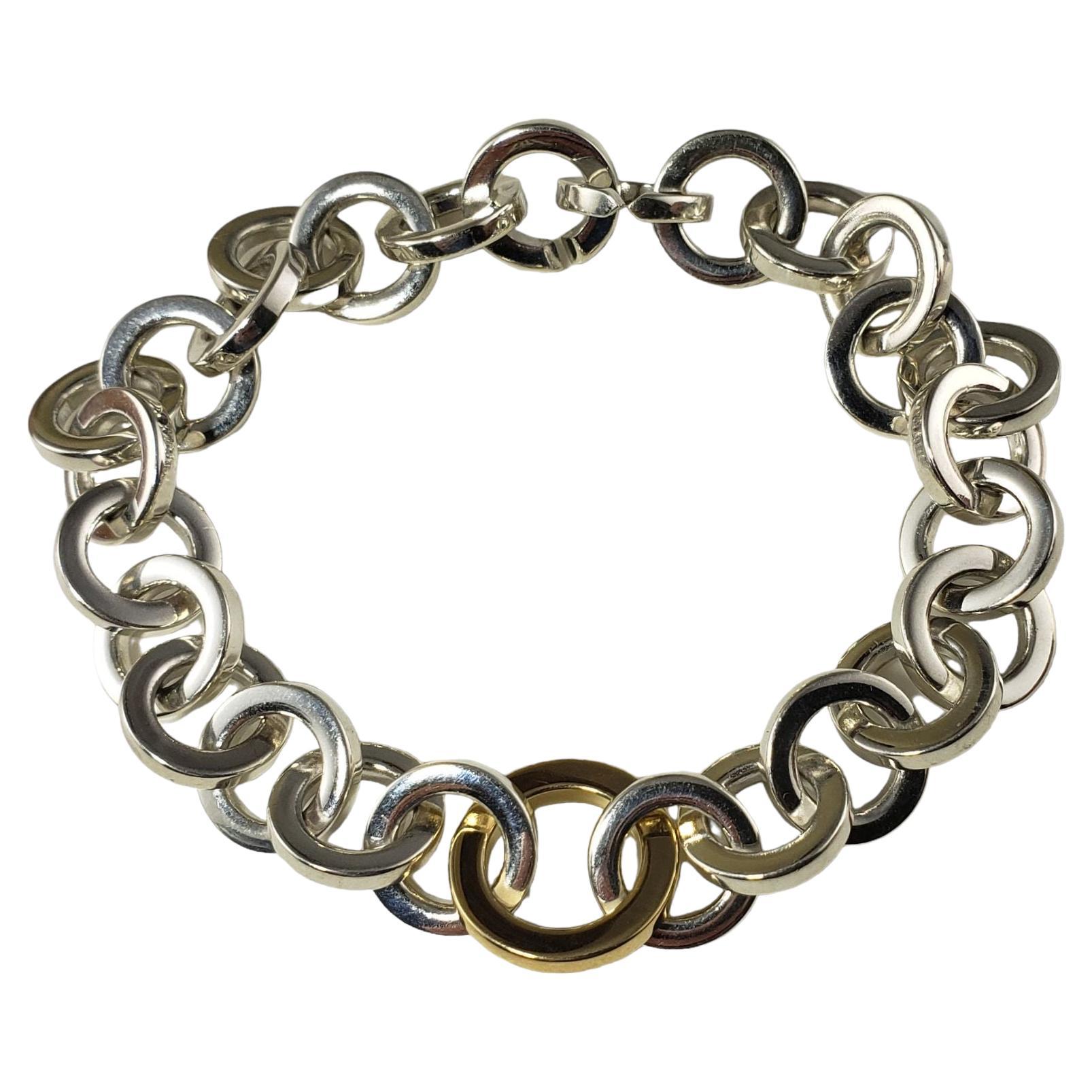 Tiffany & Co Sterling Silver and 18K Yellow Gold Open Circle Link Bracelet