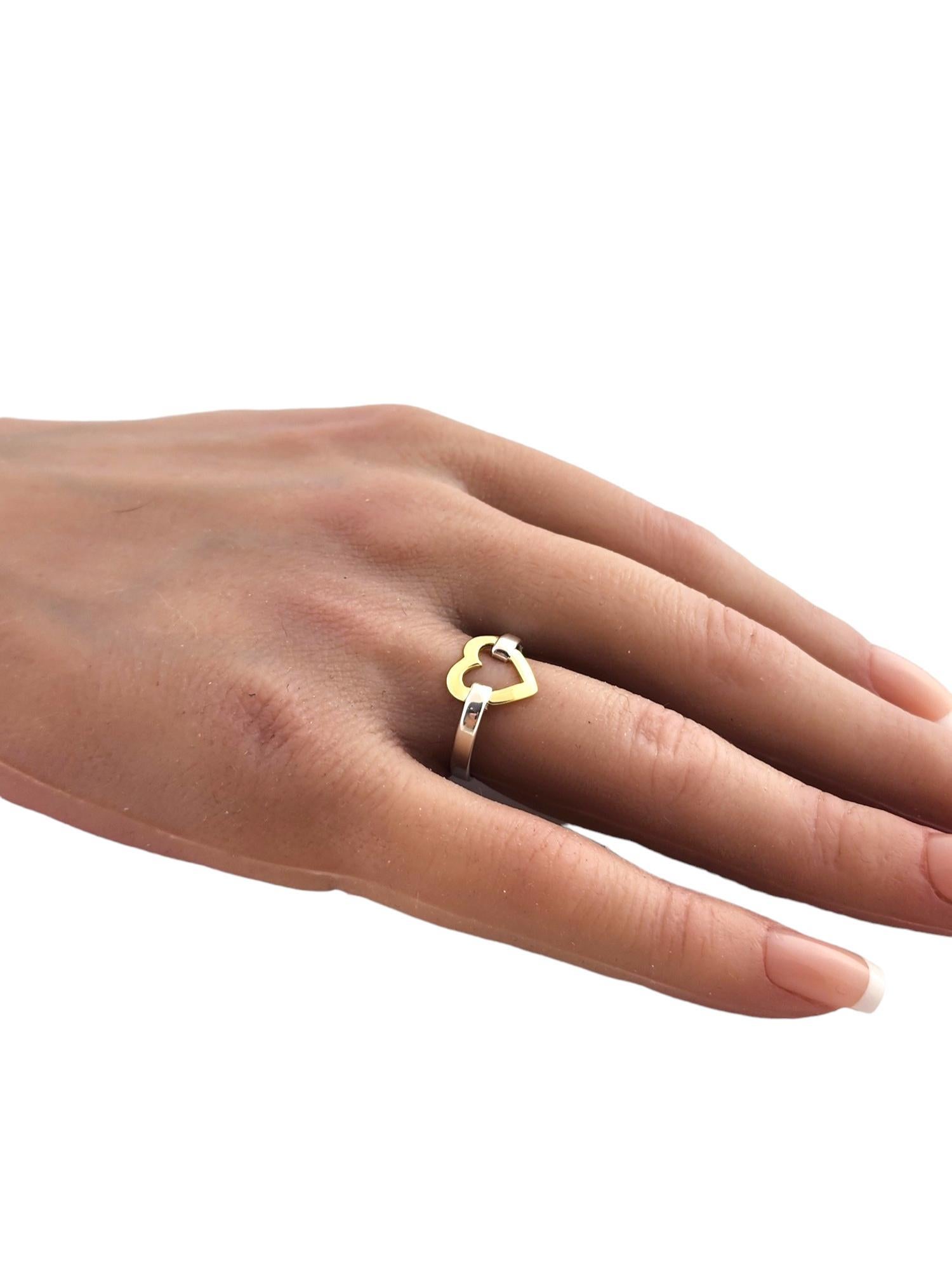 Tiffany & Co Sterling Silver and 18K Yellow Gold Open Heart Ring Size 5.5 #18303 1