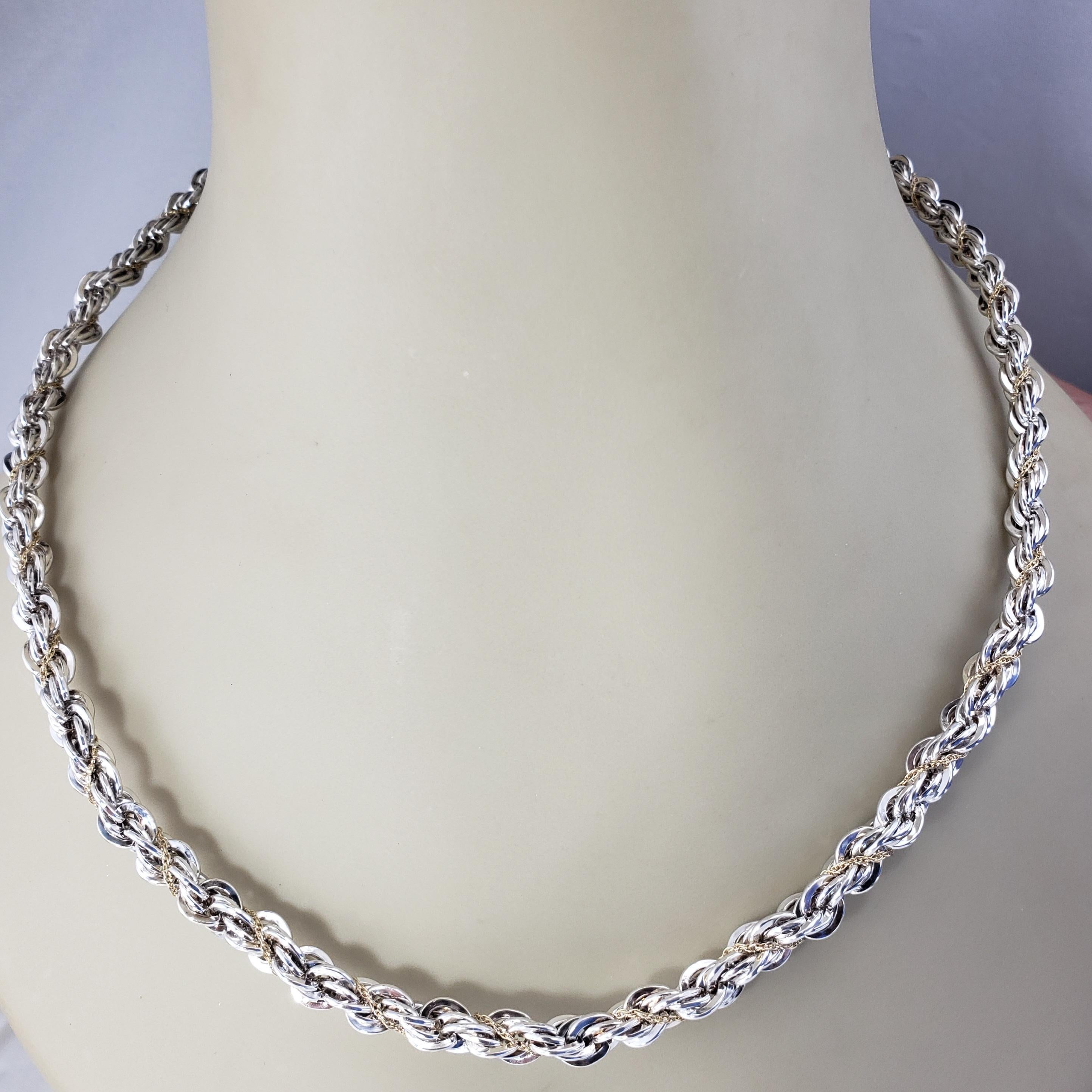 Tiffany & Co. Sterling Silver and 18K Yellow Gold Rope Chain #18917 1