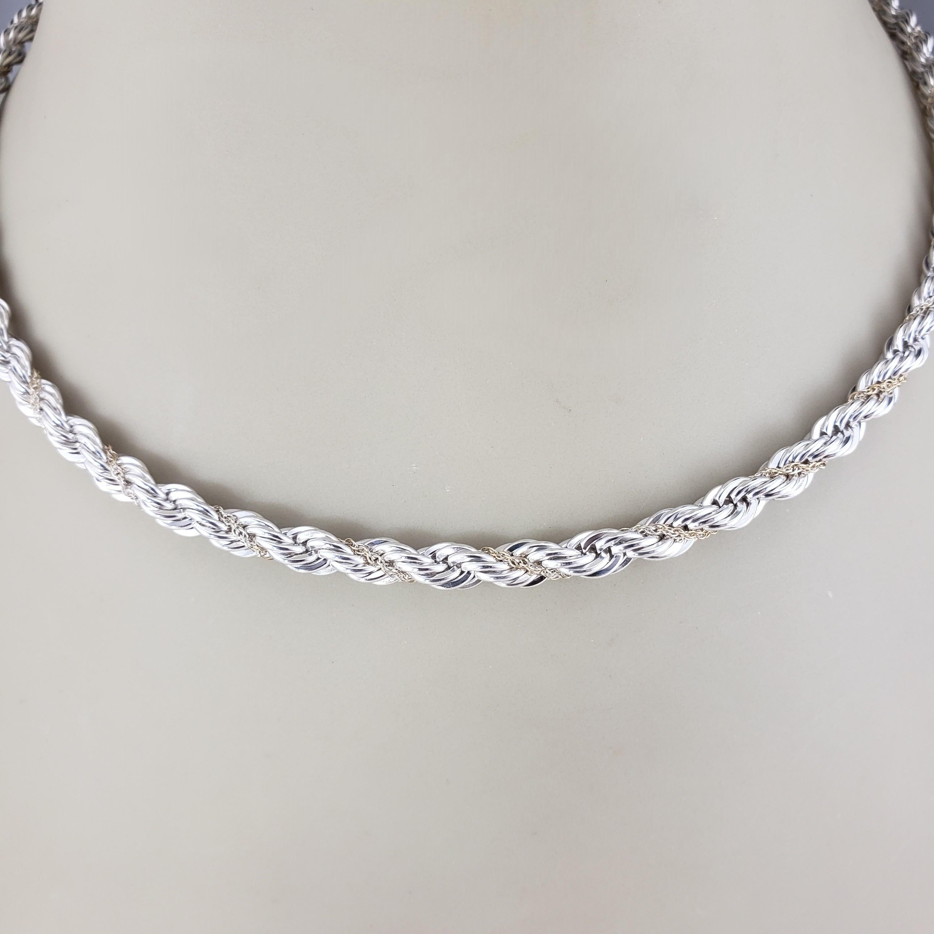 Tiffany & Co. Collana a catena in argento sterling e oro giallo 18 carati #23261 in vendita 3