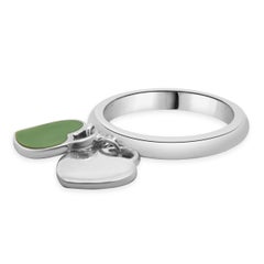 Tiffany & Co. Sterling Silver and Blue Enamel Return to Tiffany Double Heart Tag