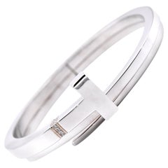 Tiffany & Co. Sterling Silver and Diamond “T” Cuff