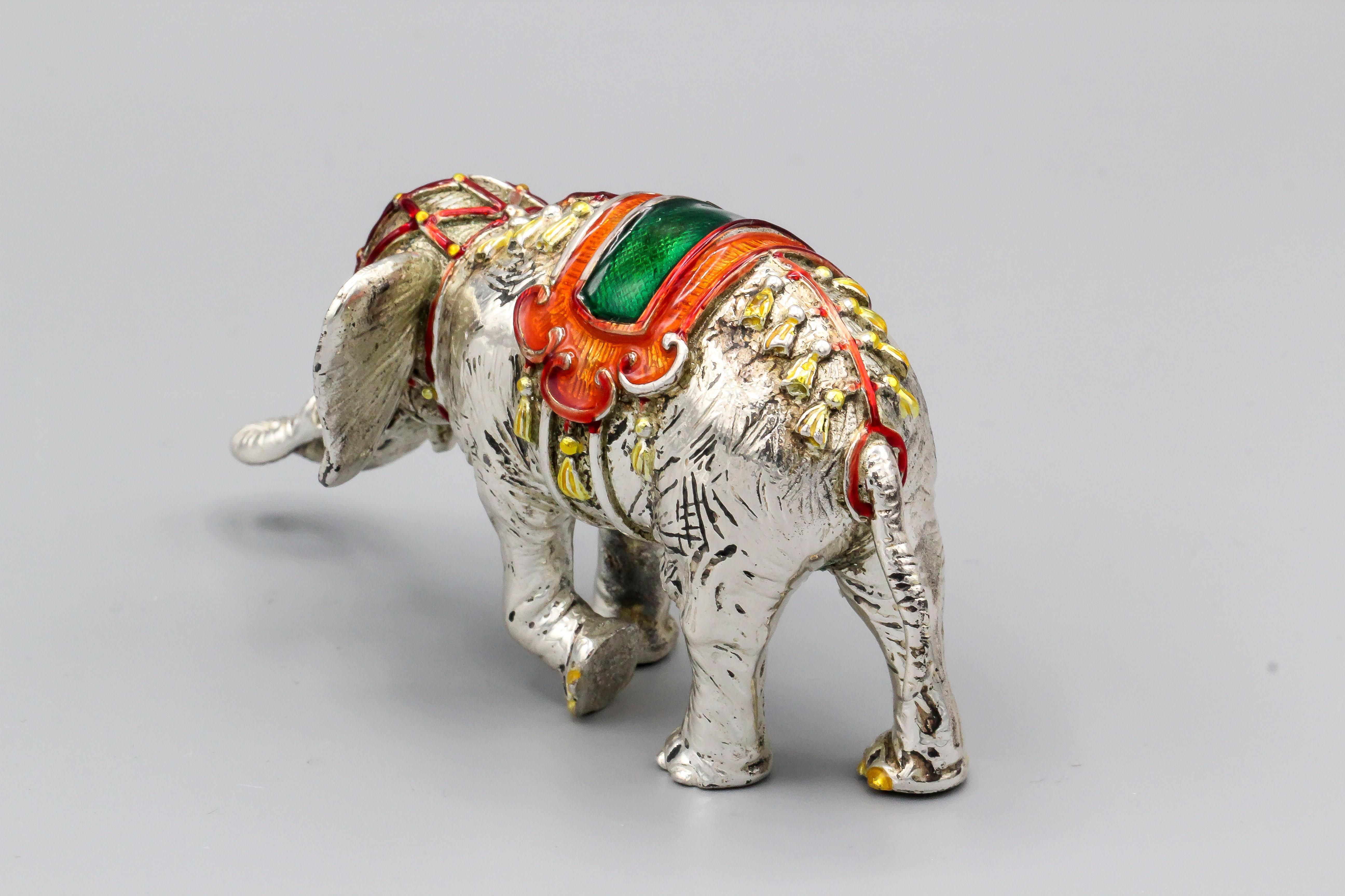 Rare and unusual sterling silver and multi colored enamel circus figurine by Tiffany & Co., circa 1990s.

Hallmarks: Tiffany & Co., Sterling, 925, Made in Italy.