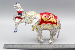 Tiffany & Co. Sterling Silver and Enamel Circus Elephant with Girl Figurine