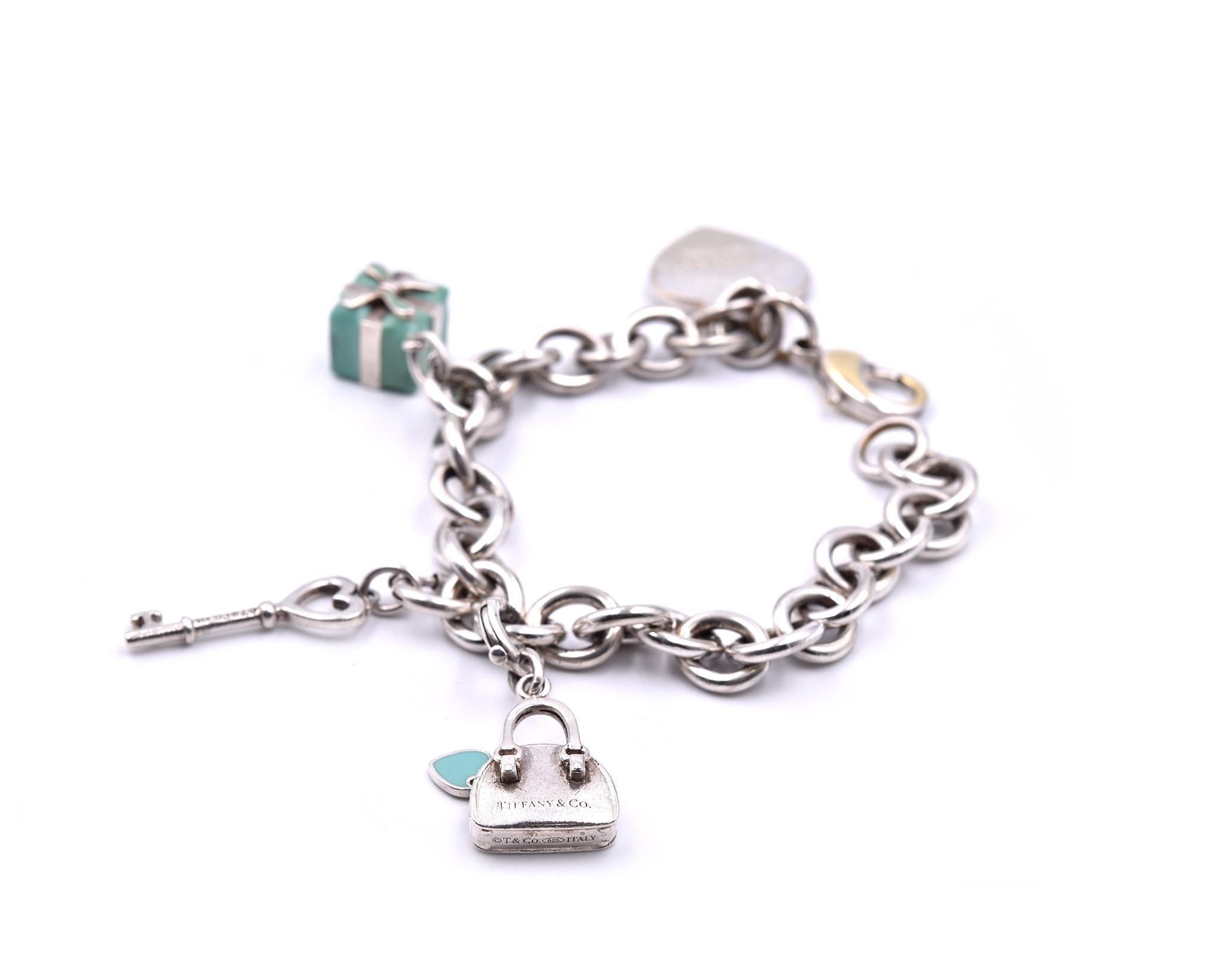 Designer: Tiffany & Co.
Material: sterling silver
Dimensions: bracelet is 8”-long 
Weight: 44.47 grams
Retail: $1,010
