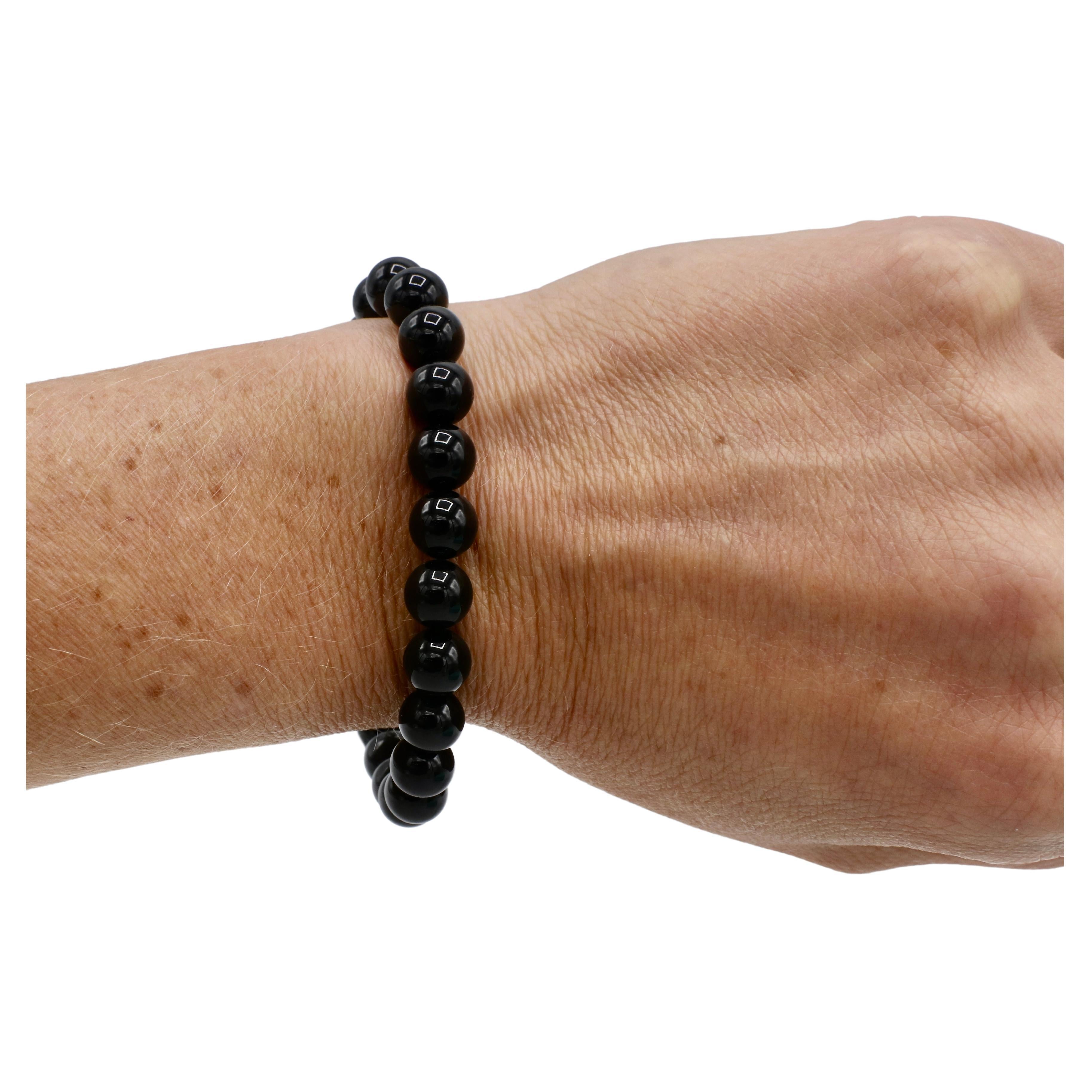 tiffany black bead bracelet