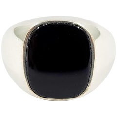 Retro Tiffany & Co. Sterling Silver and Onyx Ring