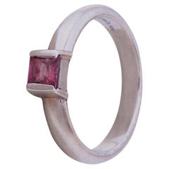 Tiffany & Co. Sterling Silver and Pink Sapphire Stone Ring, 2004