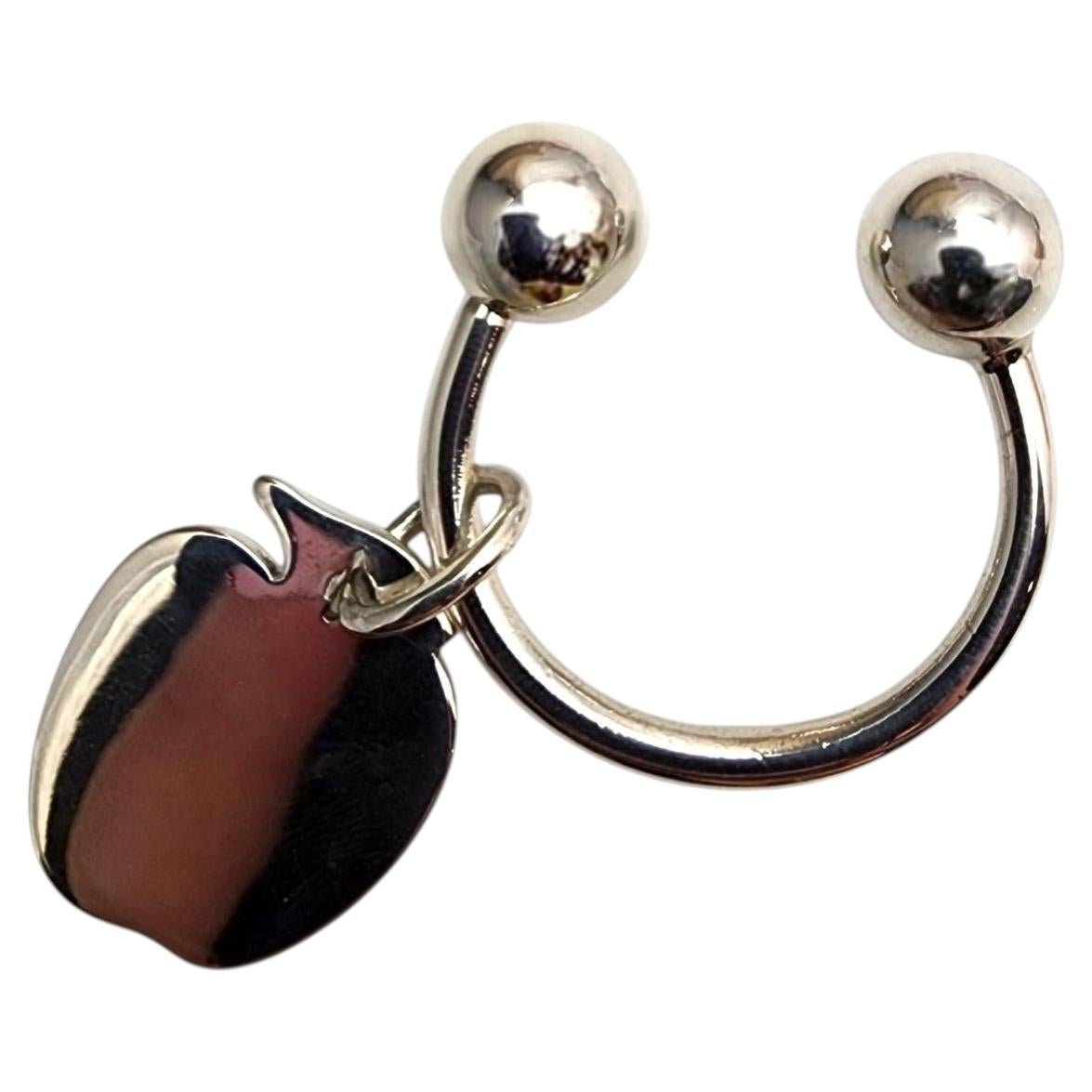 Tiffany & Co Sterling Silver Apple Key Ring #25379 For Sale