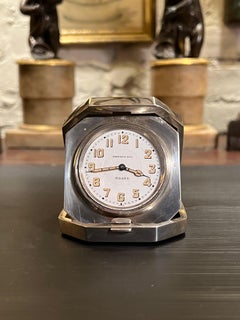 Tiffany & Co Sterling Silver Art Deco 1930s 8 Day Desk and Travel Clock