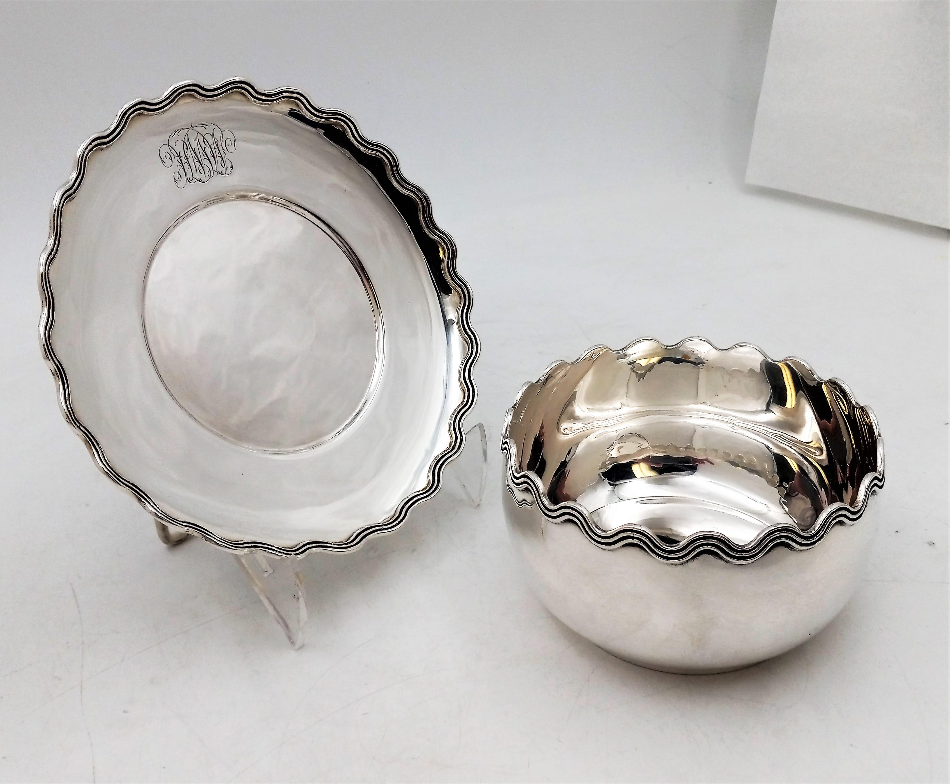 Tiffany & Co. 1875 Sterling Silver Bowl & Plate In Good Condition In New York, NY