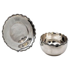 Tiffany & Co. Sterling Silver Art Deco Bowl & Plate from 1875