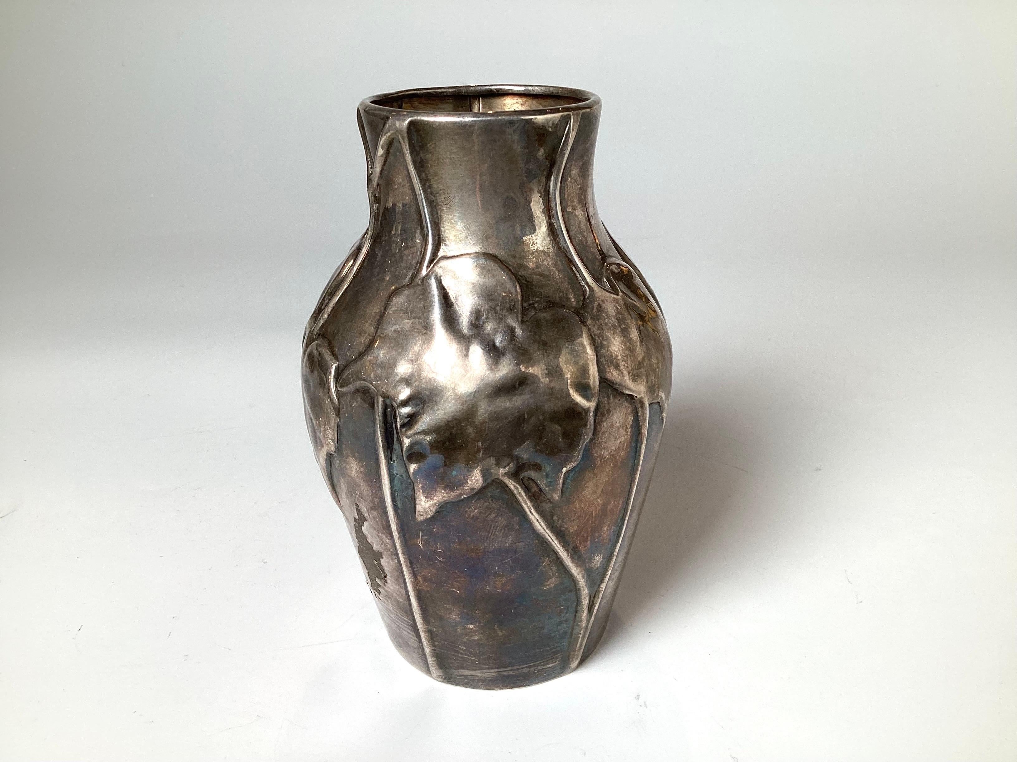 American Tiffany & Co Sterling Silver Art Nouveau Vase