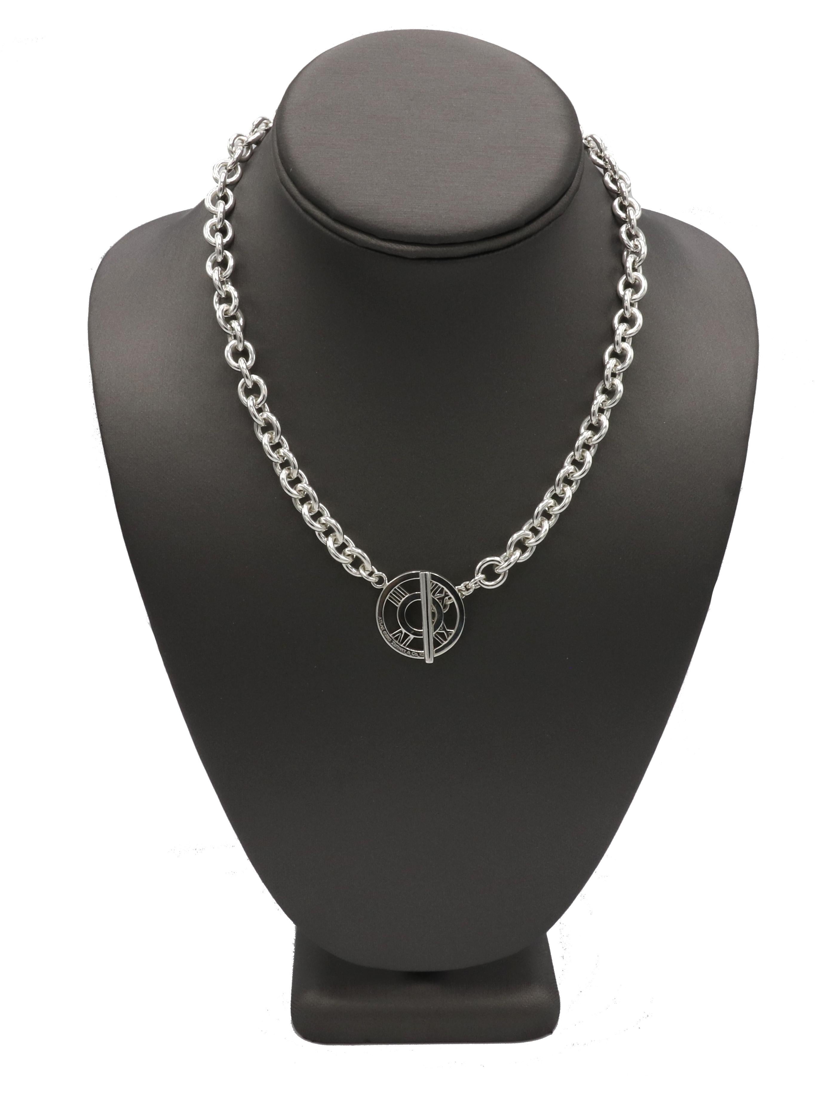 Tiffany & Co. Sterling Silver Atlas Chain Link Toggle Necklace  In Excellent Condition In  Baltimore, MD