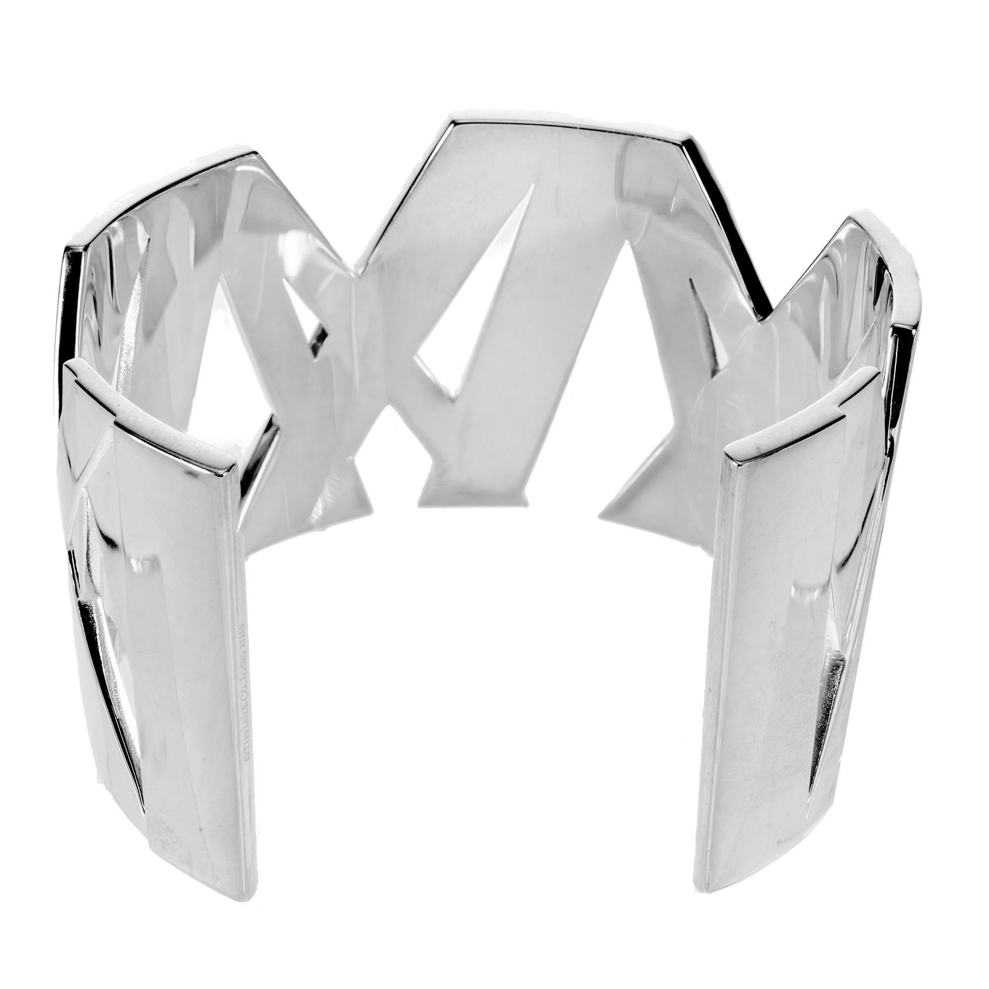 Tiffany & Co. Sterling Silver Atlas Cuff Bracelet In Excellent Condition In Stamford, CT