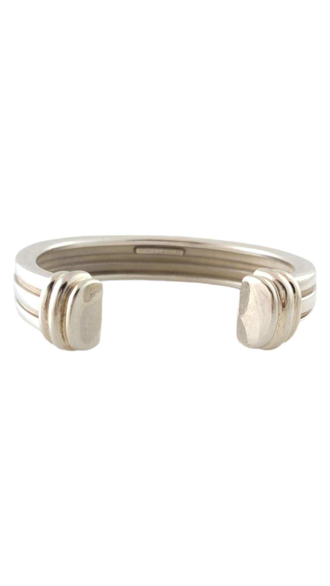 Tiffany & Co Sterling Silver Atlas Grooved Cuff Bracelet #17814 In Good Condition In Washington Depot, CT