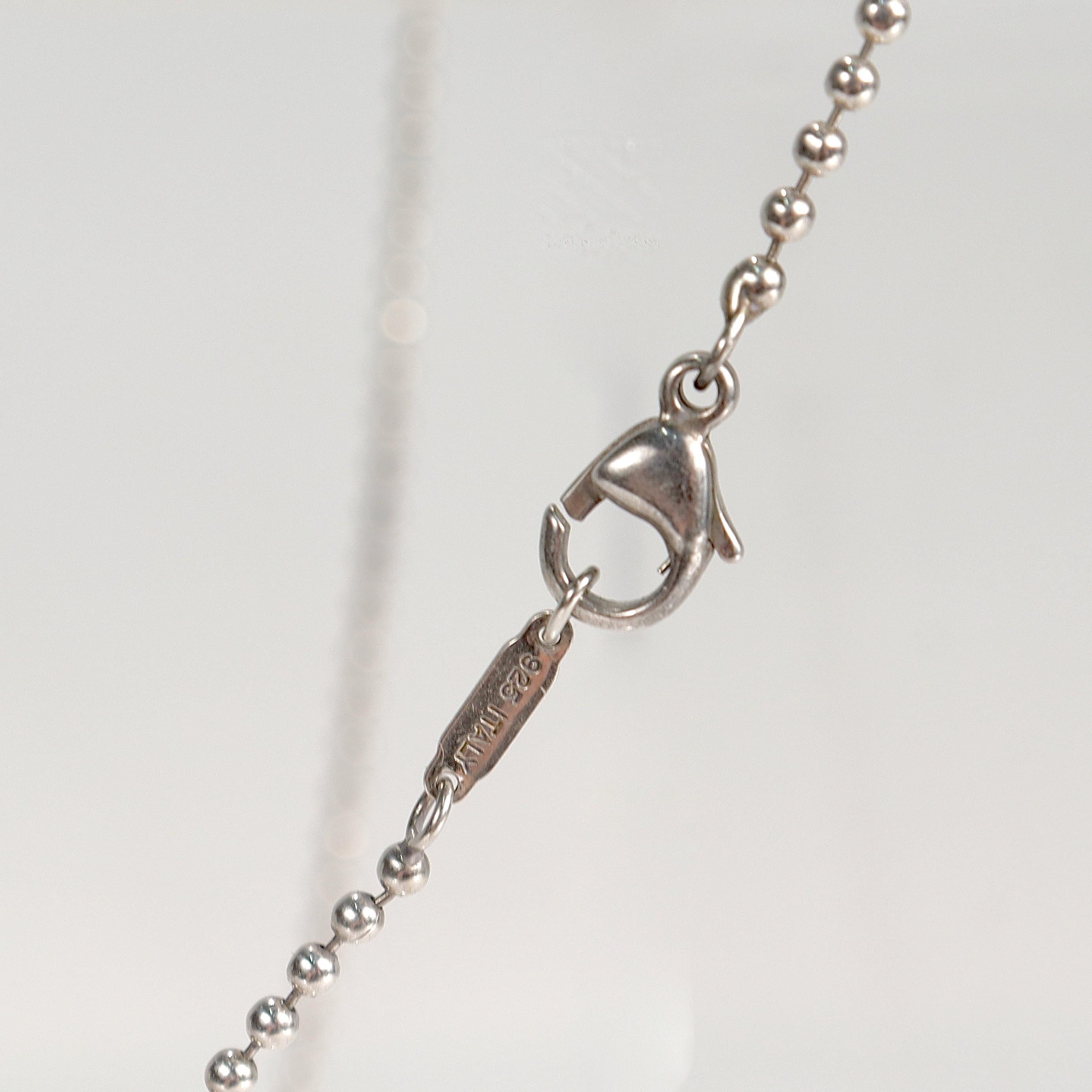 Tiffany & Co. Collier pendentif Atlas en argent sterling et perles en vente 11