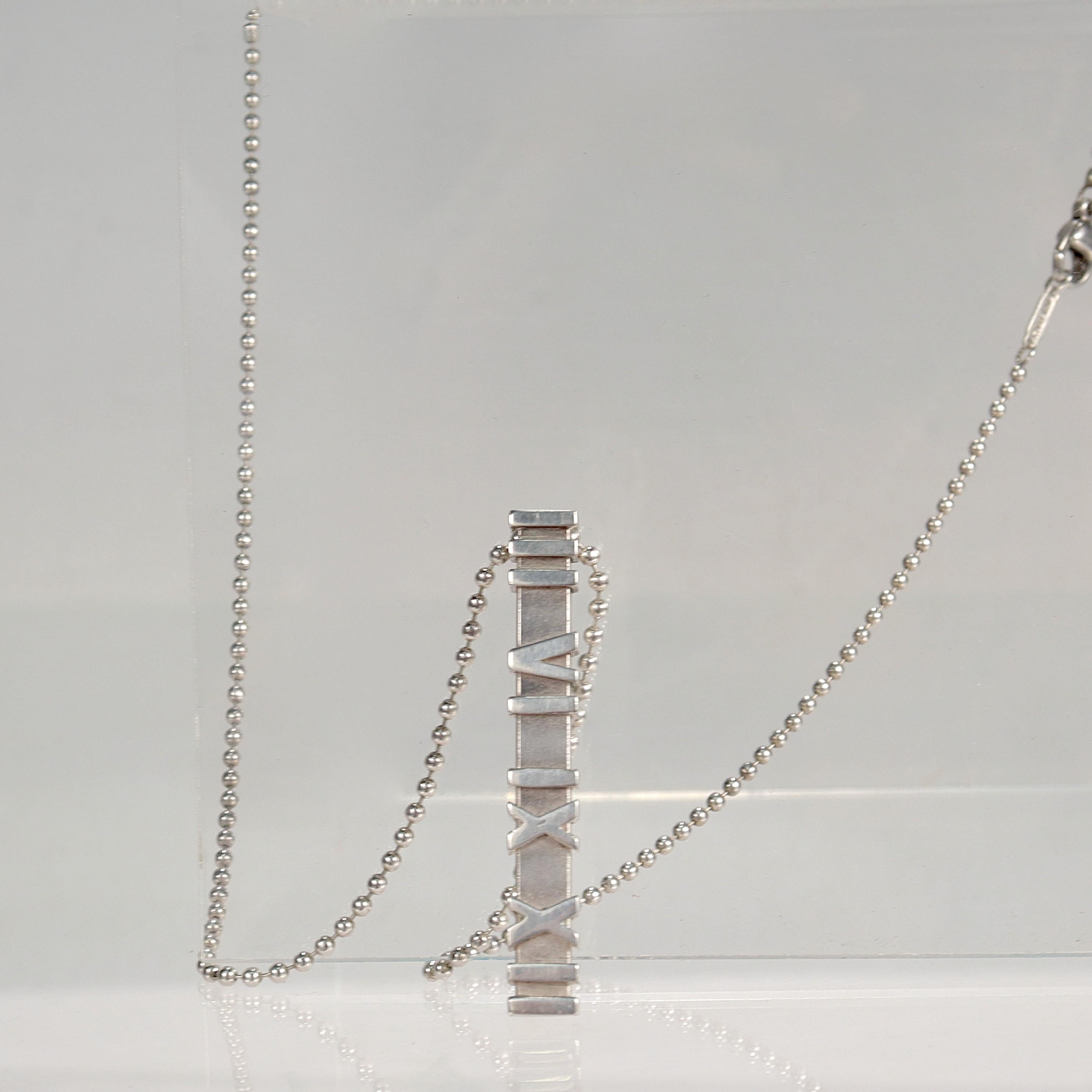 Tiffany & Co. Collier pendentif Atlas en argent sterling et perles en vente 1