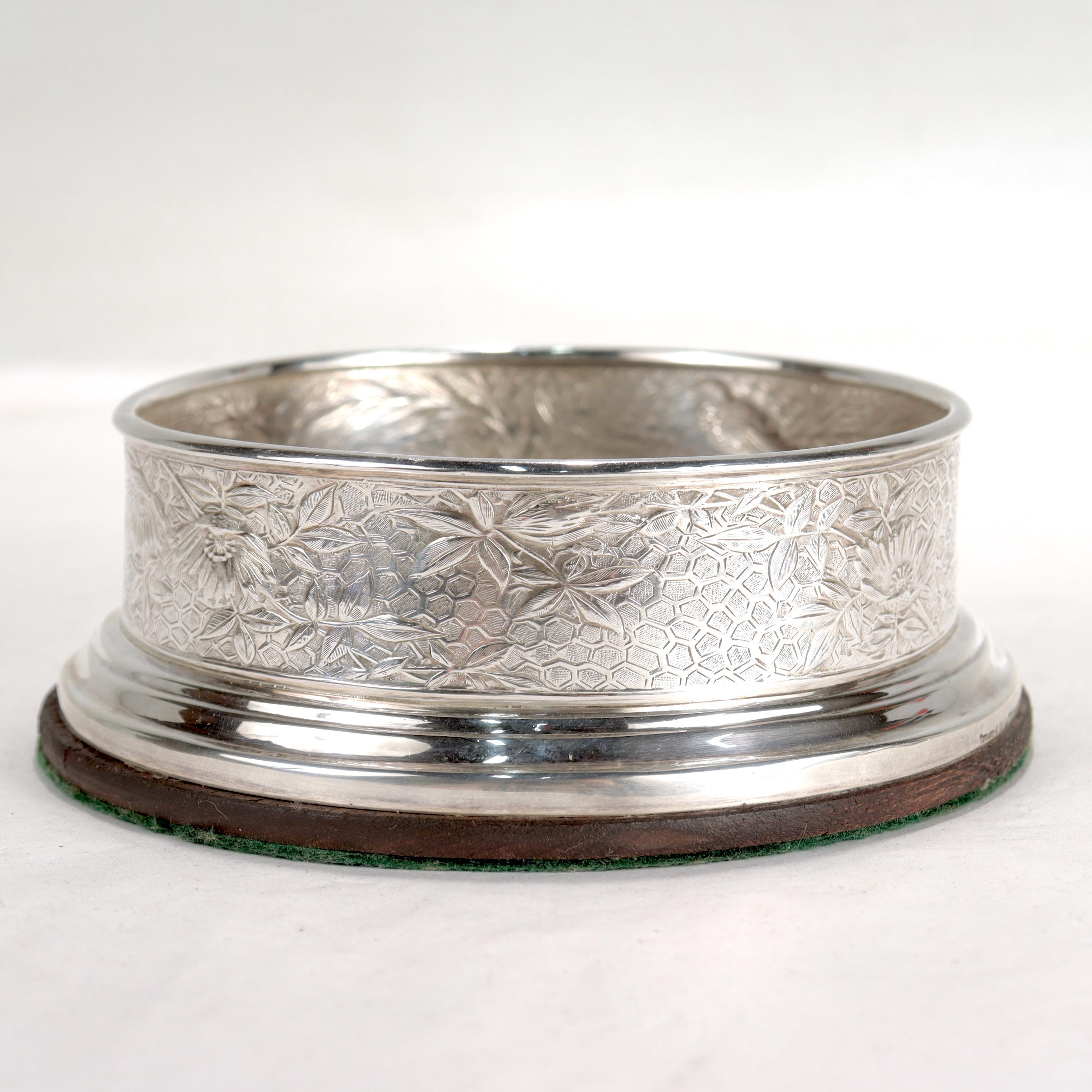 Tiffany & Co. Sterling Silver Audubon Pattern Wine Coaster In Good Condition In Philadelphia, PA