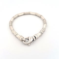 Tiffany & Co Sterling Silver Aztec Etched Bead Bracelet 7.5