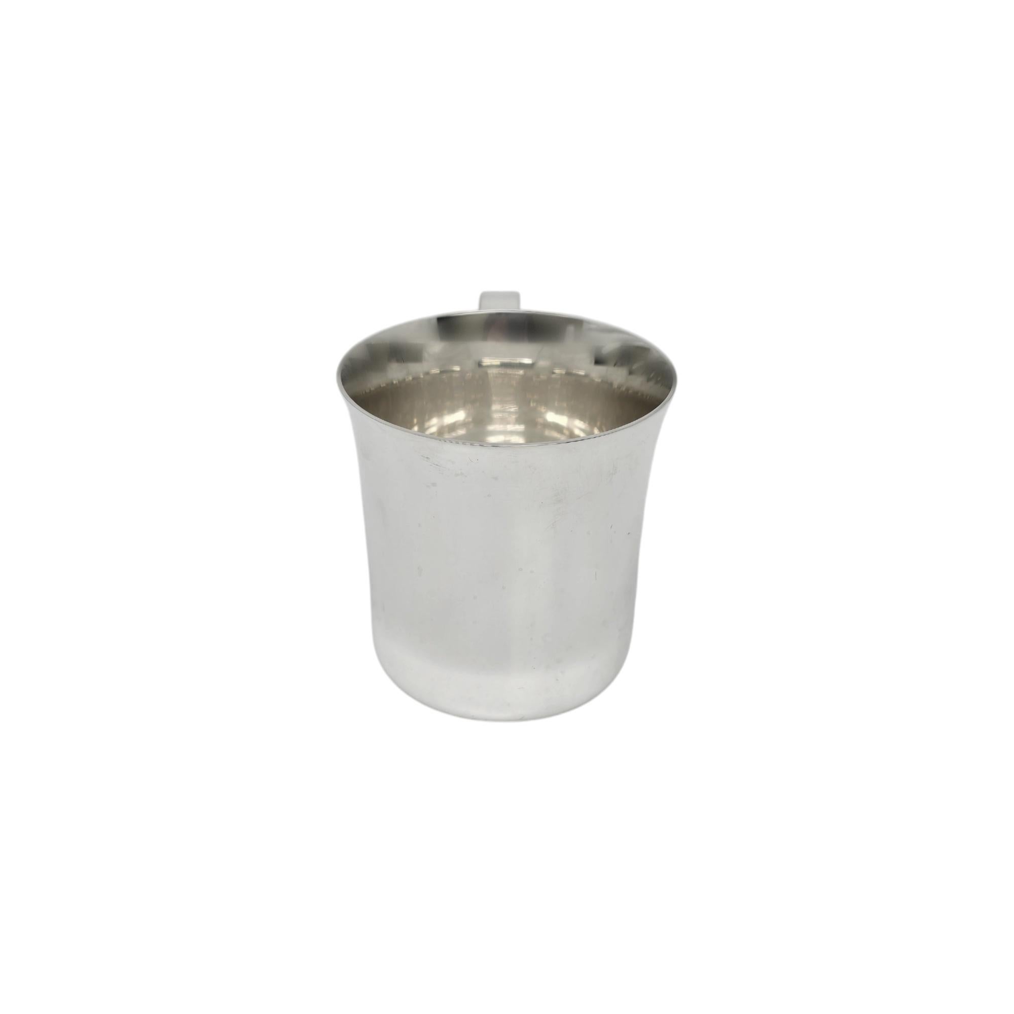 Tiffany & Co Sterling Silver Baby Cup

This adorable baby cup by amazing designer Tiffany & Co was meticulously crafted from sterling silver for a beautiful polished finish!

Approximate size: 2 1/2