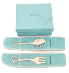 Tiffany & Co. Sterling Silver Baby Fork & Spoon Set in Original Box